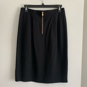 Philosophy Black Pencil Skirt with Gold Zipper